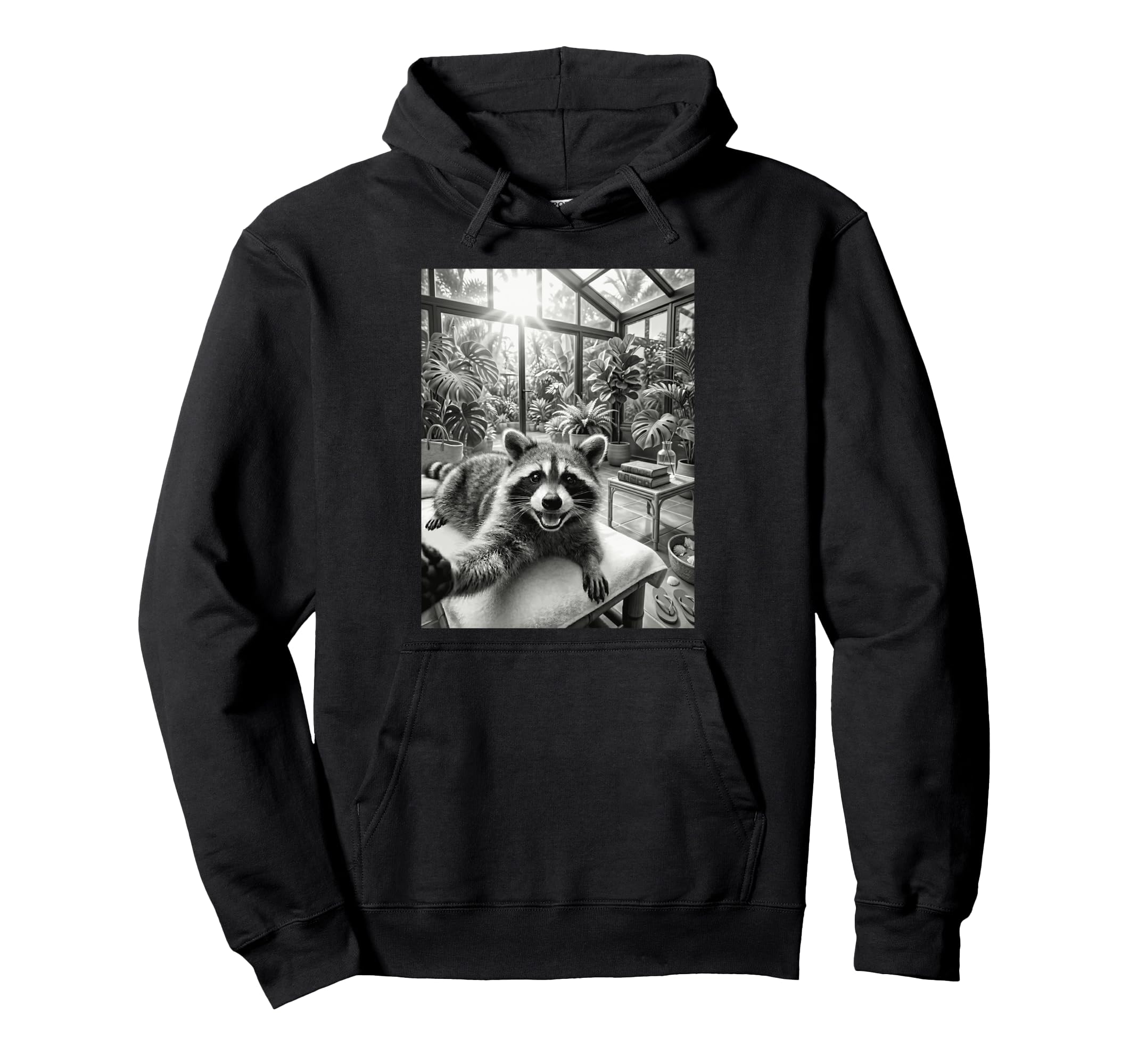 Funny Raccoon Spa Day Meme Self Care Hoodie - Graphic Print Men Women - T-Shirt, Sweatshirt, Hoodie