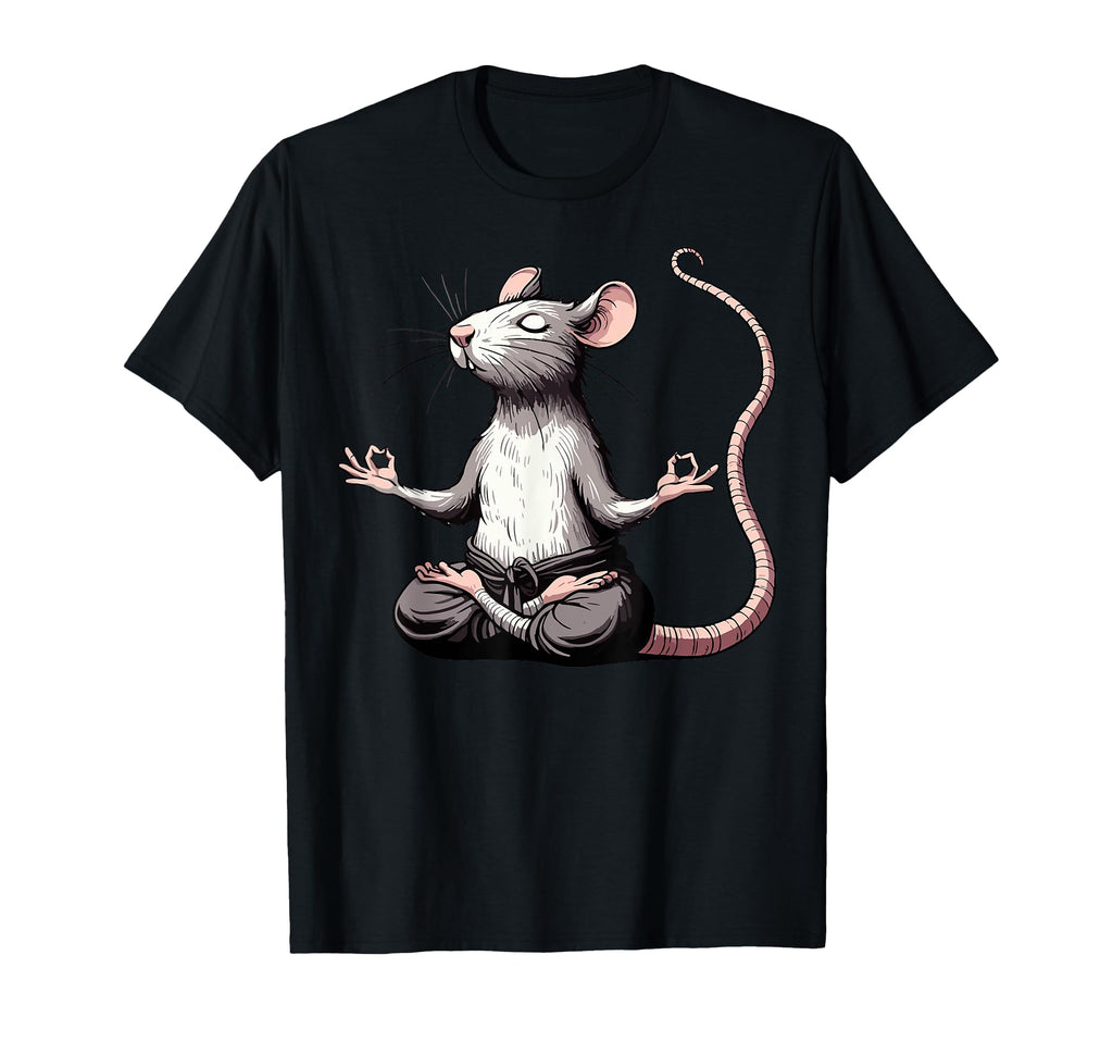 Meditation Rat Mouse Yoga Pose T-Shirt - Minimalist Print for Adults - T-Shirt, Sweatshirt, Hoodie