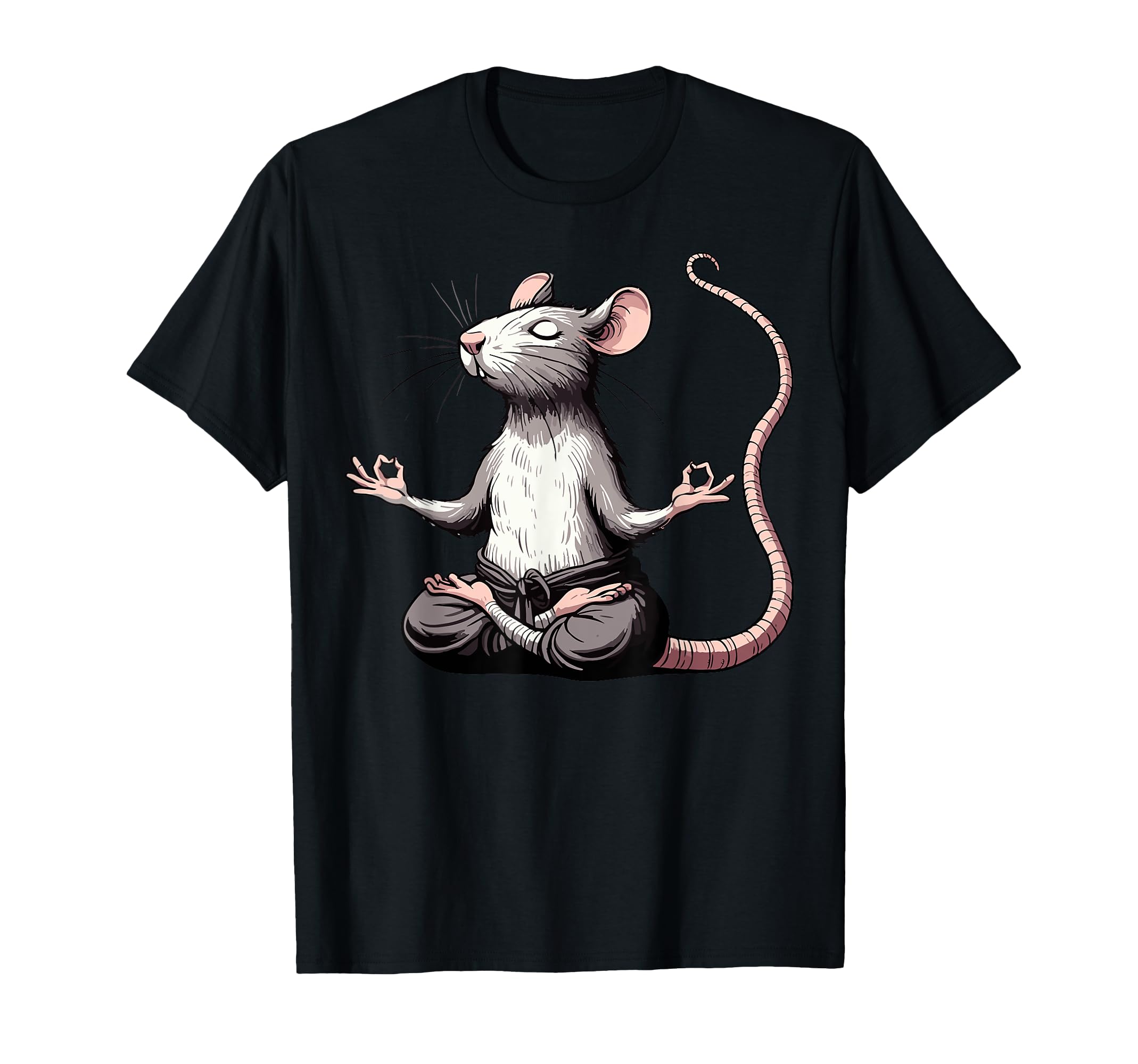 Meditation Rat Mouse Yoga Pose T-Shirt - Minimalist Print for Adults - T-Shirt, Sweatshirt, Hoodie