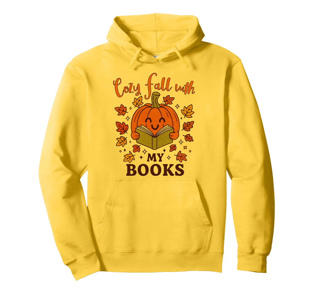 Fall Pumpkin Cozy My Books Hoodie - Custom Art Print for Adults - T-Shirt, Sweatshirt, Hoodie