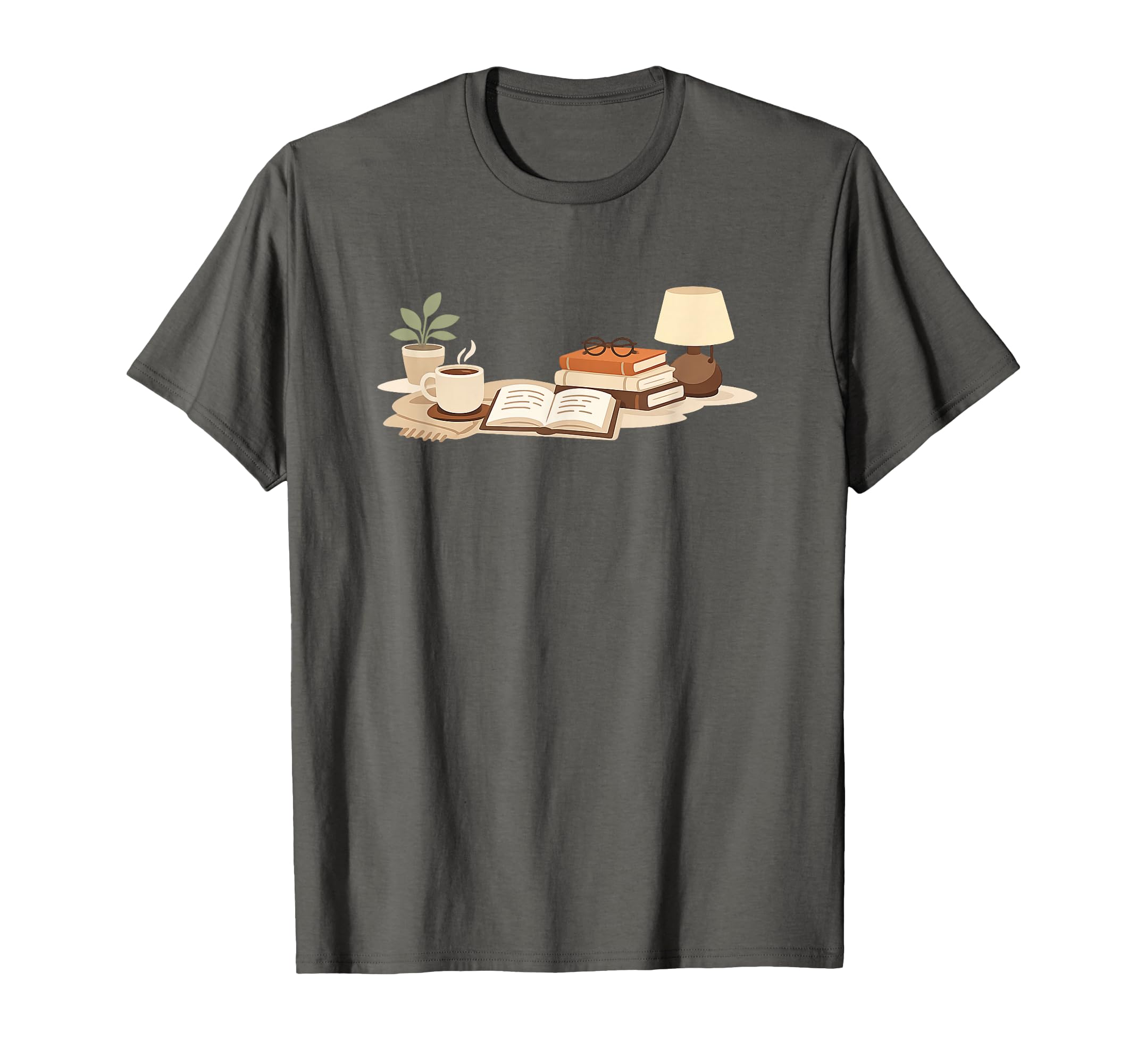 Cozy Reading Scene Minimalist Art T-Shirt - Unique Graphic for Adults - T-Shirt, Sweatshirt, Hoodie