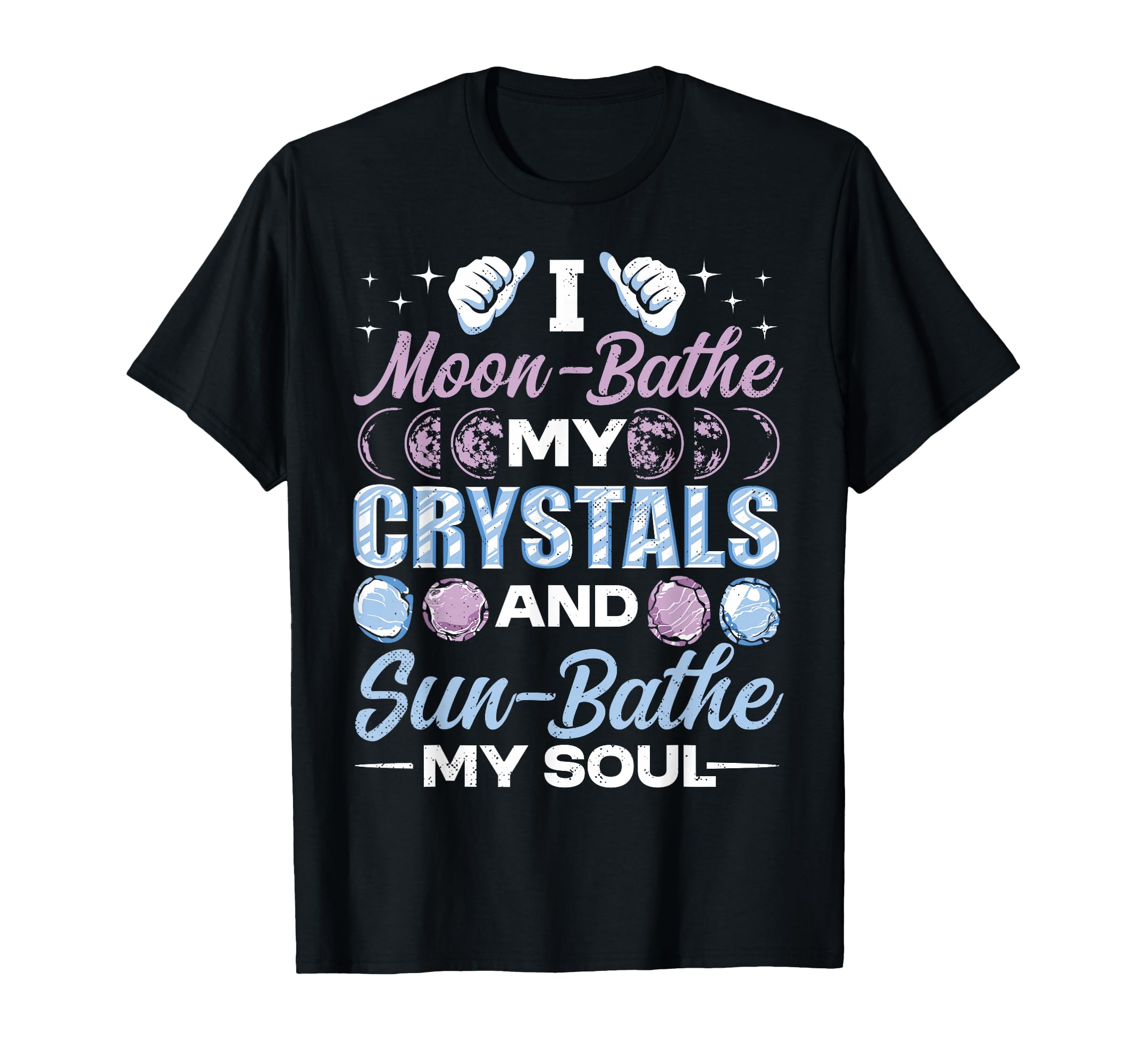 Crystal Healing Moon Bathe Spiritual T-Shirt - Minimalist Print Men Women - T-Shirt, Sweatshirt, Hoodie