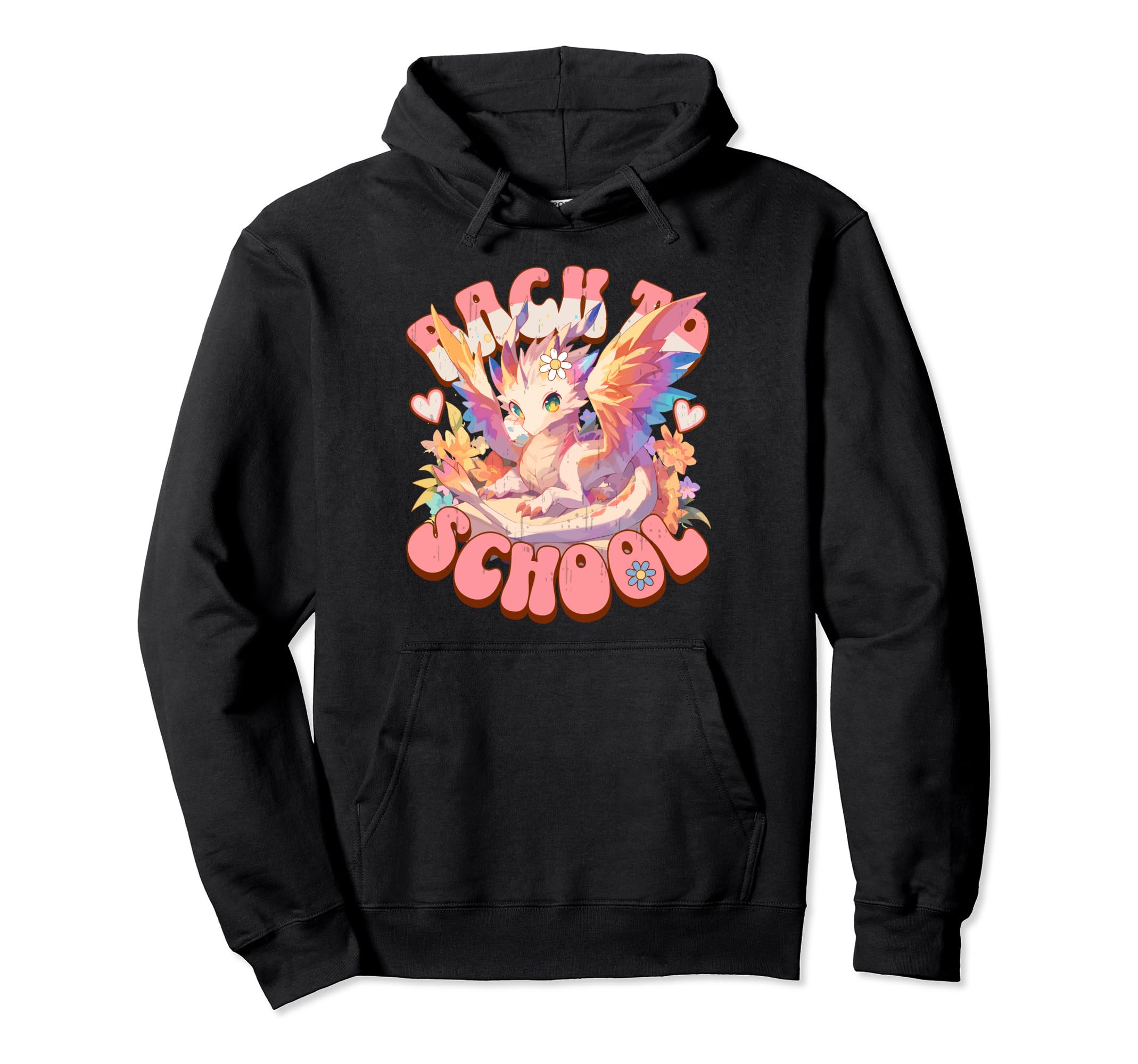 Rainbow Dragon First School Day Bookworm Hoodie - Streetwear Style Unisex - T-Shirt, Sweatshirt, Hoodie