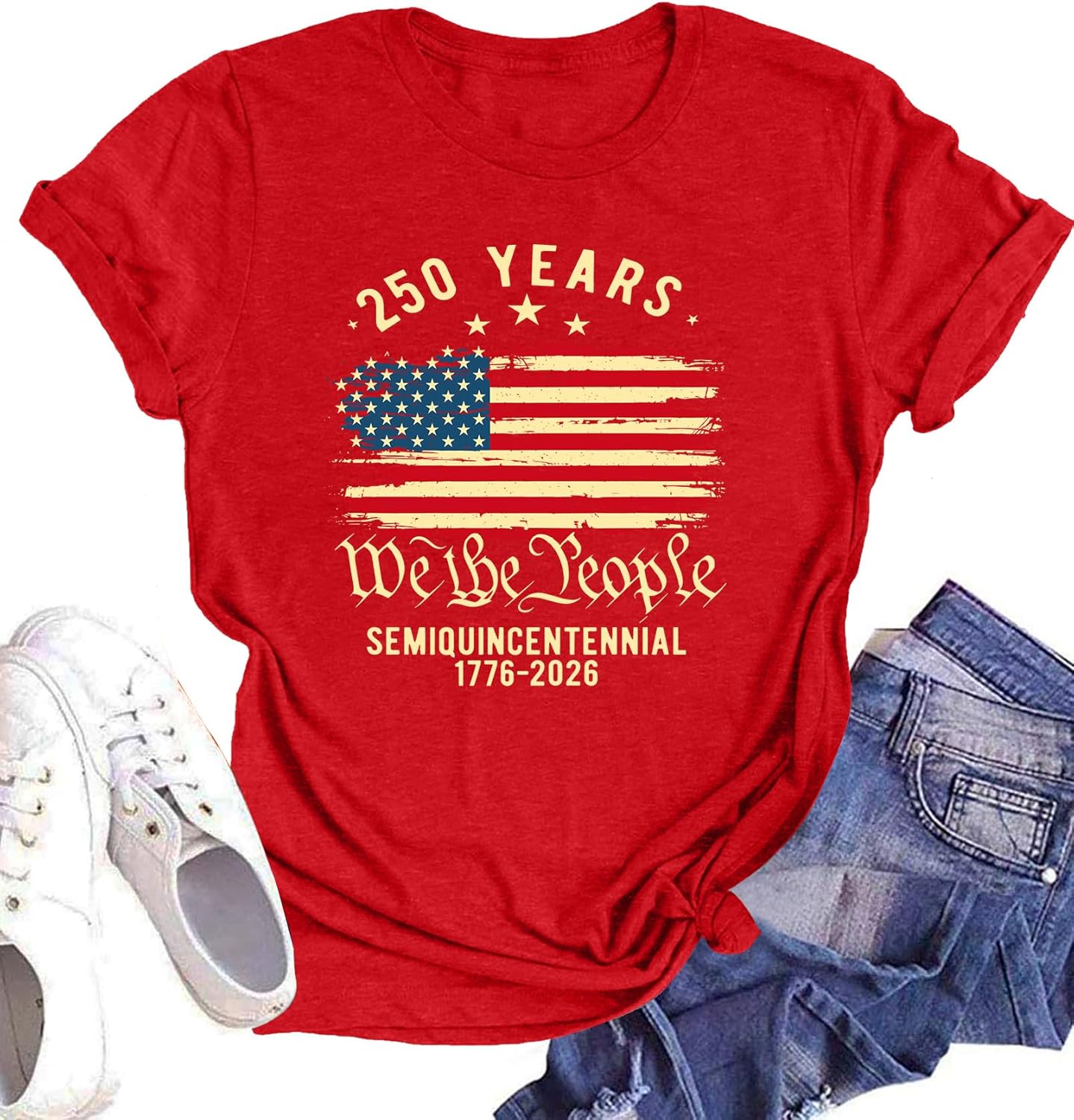 250 Years American Flag Shirt for Women 250th Anniversary USA T Shirt Independence Day Freedom Shirts Tops - T-Shirt, Sweatshirt, Hoodie