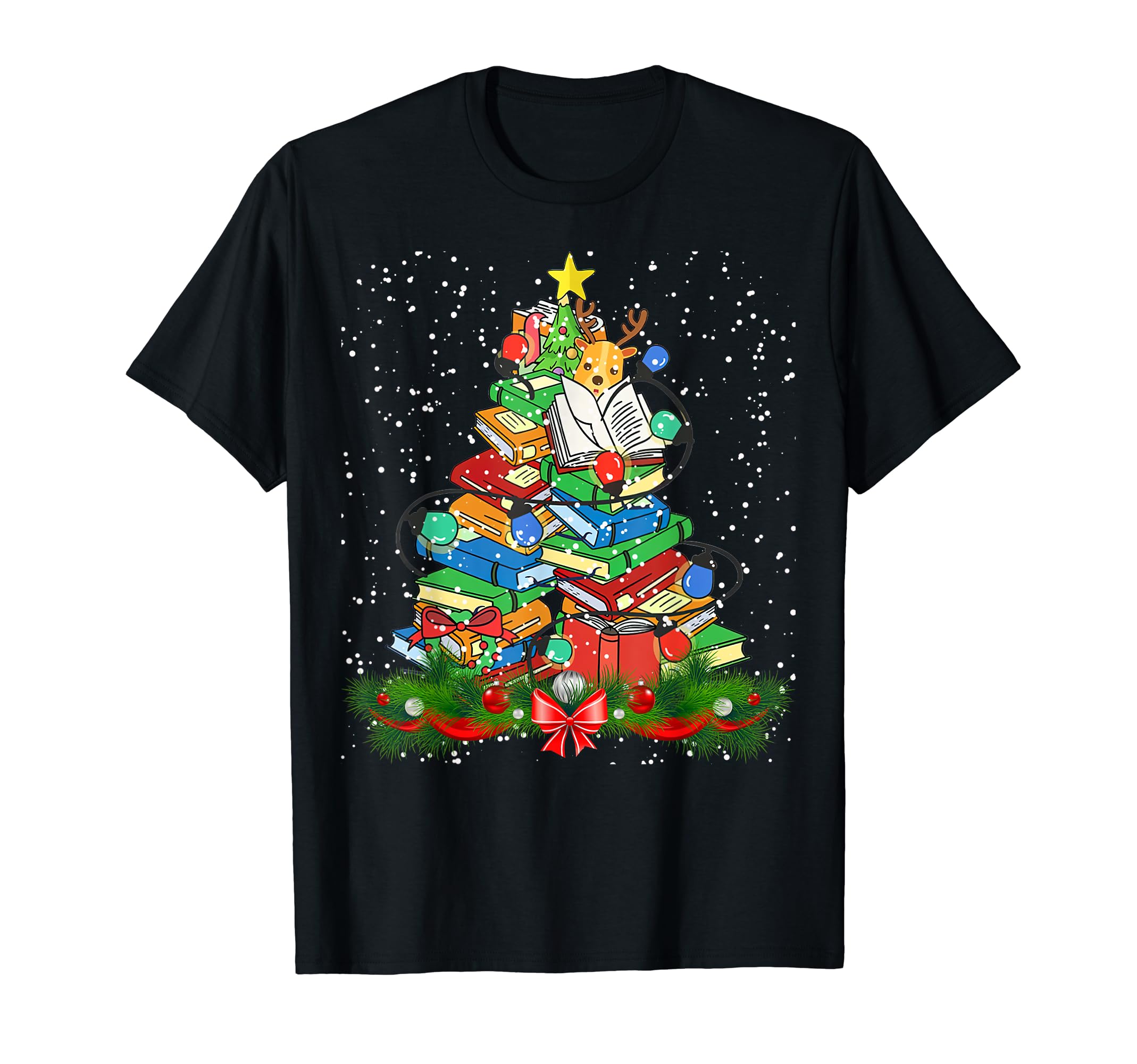 Merry Tree Reading Books Lover T-Shirt - Minimalist Print Men Women - T-Shirt, Sweatshirt, Hoodie