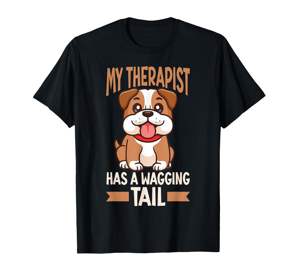 Bulldog Therapy Service Dog T-Shirt - Custom Art Print for Adults - T-Shirt, Sweatshirt, Hoodie