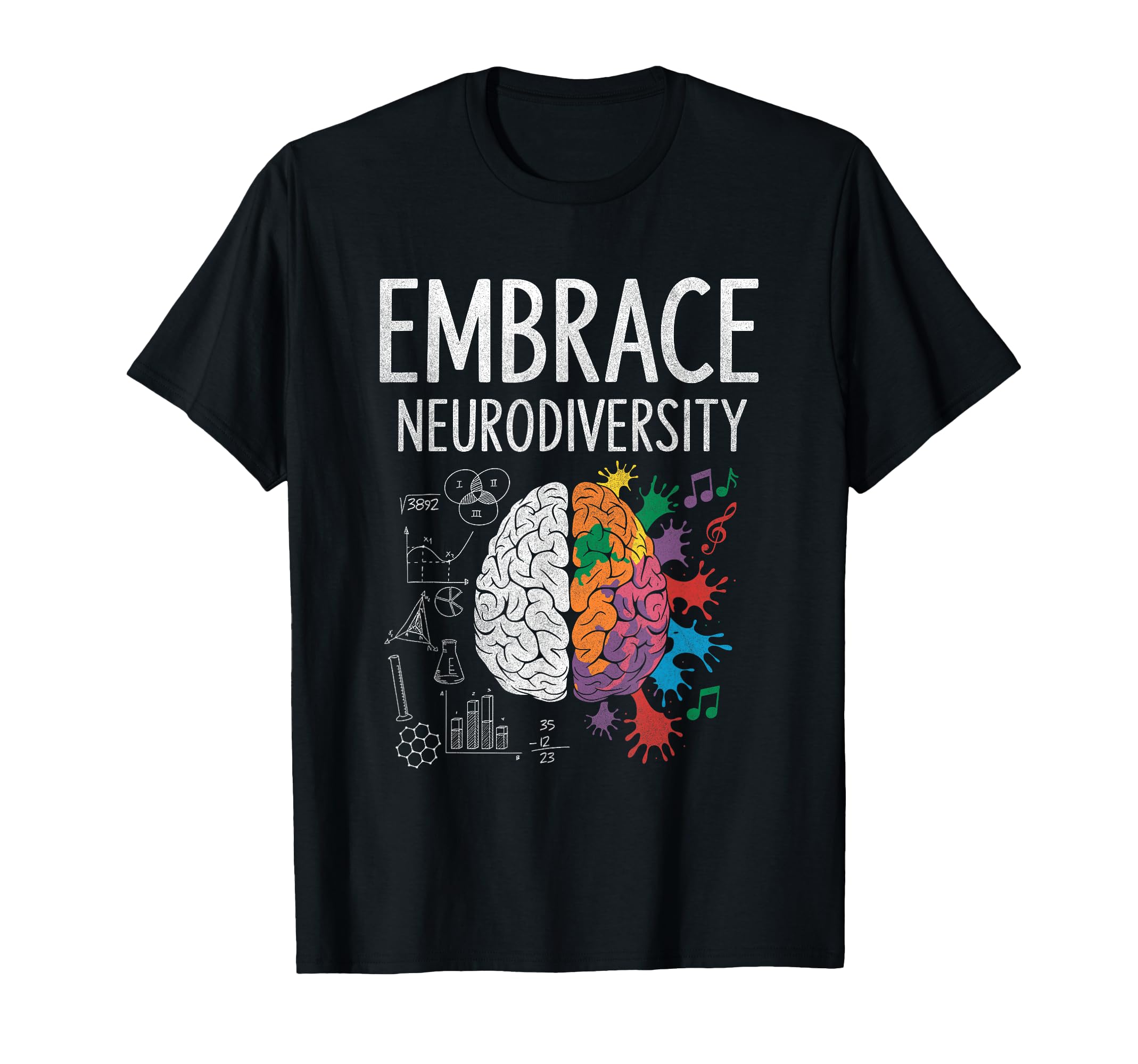 Embrace Neurodiversity Brain Autism T-Shirt - Minimalist Print Unisex - T-Shirt, Sweatshirt, Hoodie
