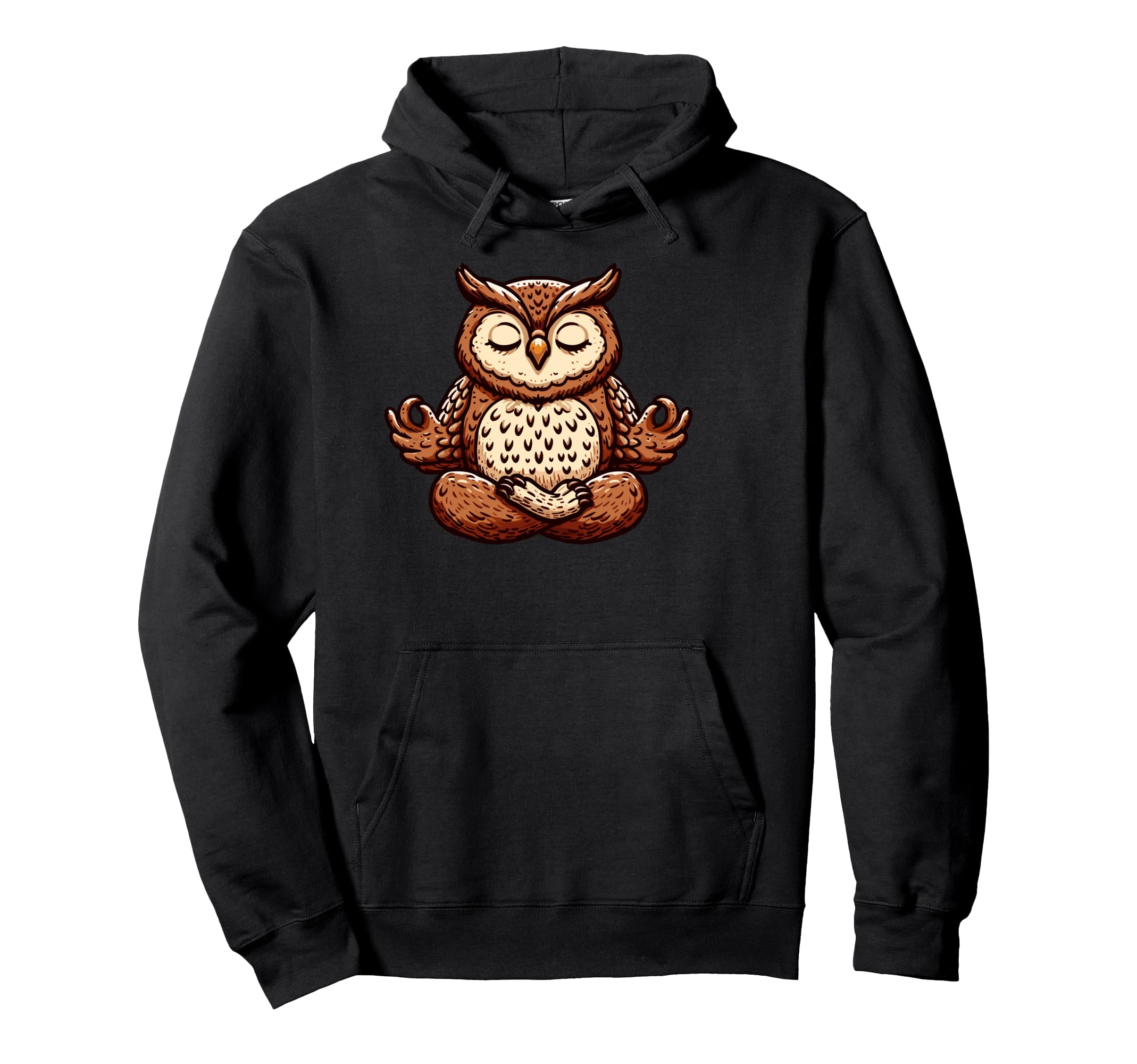 Meditation Owl Yoga Pose Relaxing Hoodie - Novelty Apparel for Adults - T-Shirt, Sweatshirt, Hoodie
