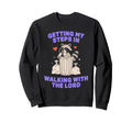 Getting My Steps Walking Lord Raccoon Sweatshirt - Unique Graphic Unisex - T-Shirt, Sweatshirt, Hoodie