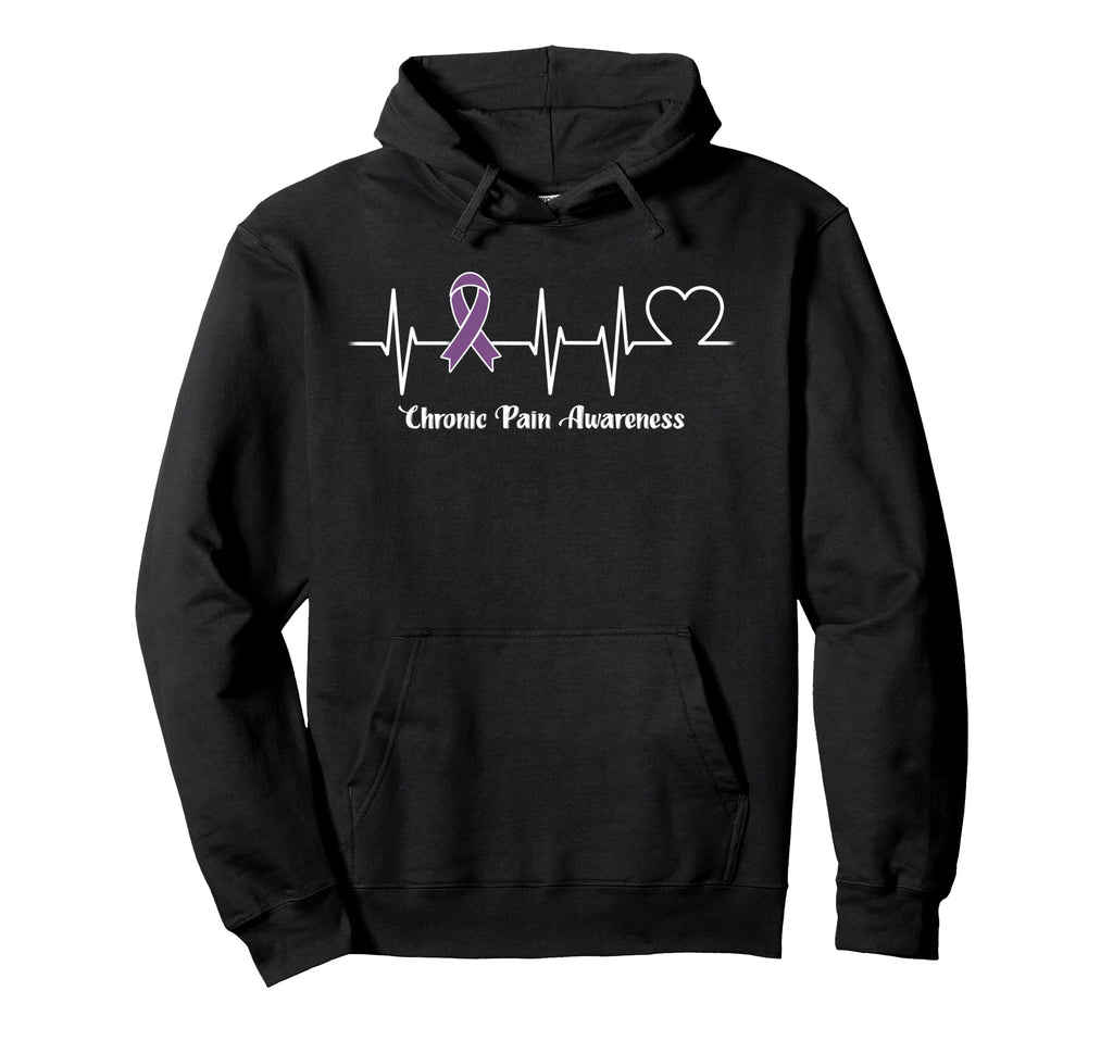 Heartbeat Chronic Pain Warrior Hoodie - Novelty Apparel for Adults - T-Shirt, Sweatshirt, Hoodie
