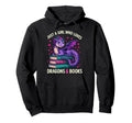 Just Who Loves Dragons And Books Reading Hoodie - Novelty Apparel Unisex - T-Shirt, Sweatshirt, Hoodie
