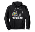 Autism Dad Papa Bear Autistic Child Hoodie - Fun Novelty Design Unisex - T-Shirt, Sweatshirt, Hoodie