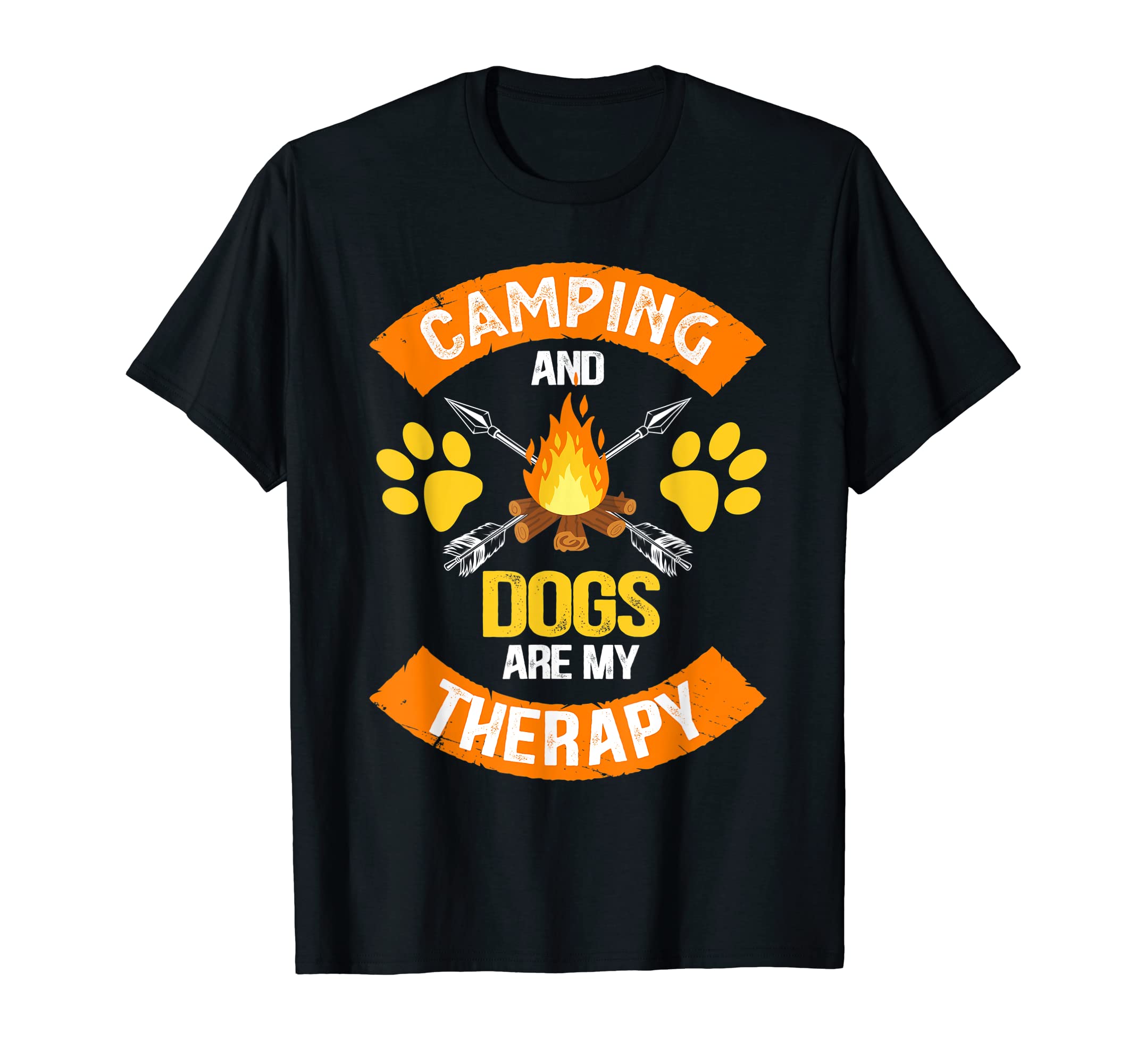 Camping And Dogs Are My Therapy T-Shirt - Aesthetic Graphic Unisex - T-Shirt, Sweatshirt, Hoodie