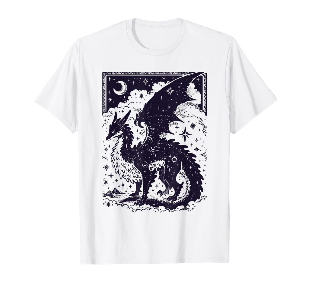Dark Academia Fantasy Dragon Book T-Shirt - Fun Novelty Design Unisex - T-Shirt, Sweatshirt, Hoodie