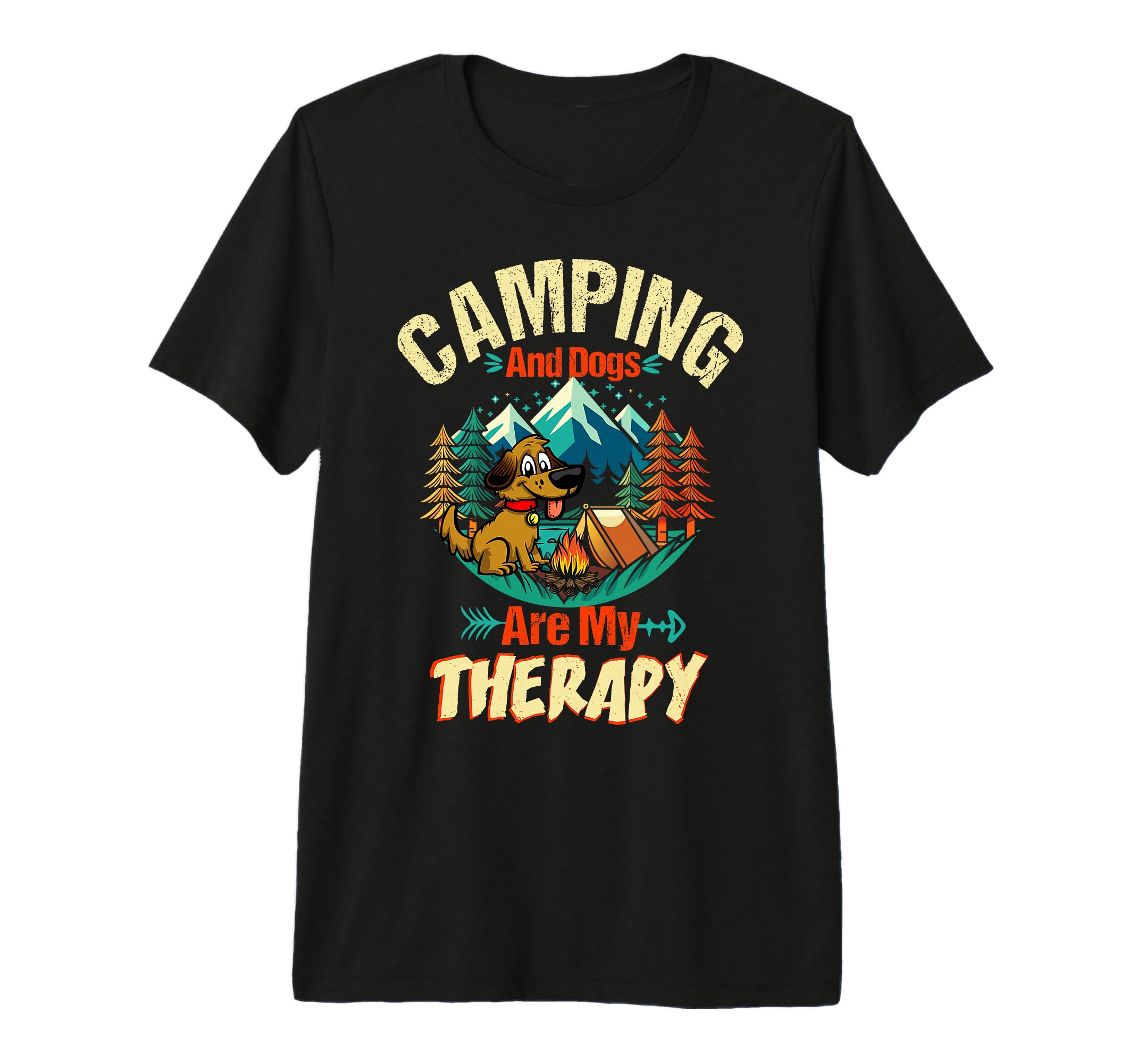 Mountain Funny Camping And Dog Are My T-Shirt - Unique Graphic for Adults - T-Shirt, Sweatshirt, Hoodie