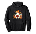 Ghost Reading Book Lovers Halloween Autumn Hoodie - Unique Graphic Unisex - T-Shirt, Sweatshirt, Hoodie