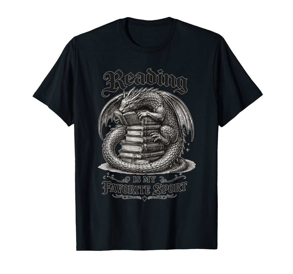 Reading Is My Favorite Sport Dragon T-Shirt - Streetwear Style for Adults - T-Shirt, Sweatshirt, Hoodie
