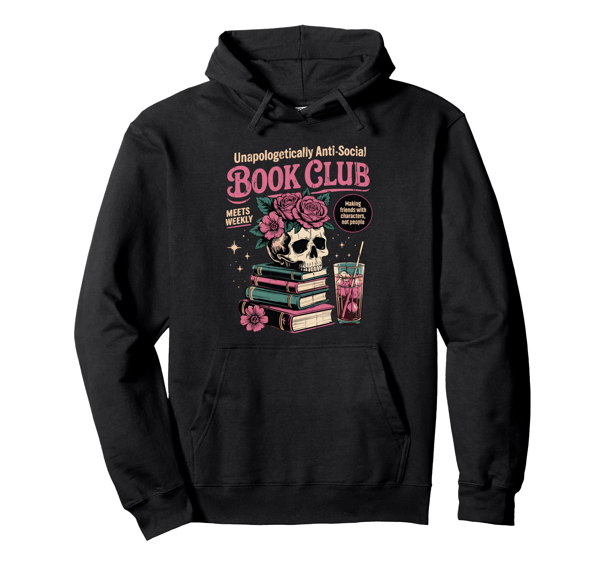 Unapologetically Anti Social Book Club Hoodie - Unique Graphic Unisex - T-Shirt, Sweatshirt, Hoodie