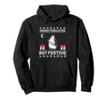 Overstimulated But Festive Ugly Penguin Hoodie - Novelty Apparel Unisex - T-Shirt, Sweatshirt, Hoodie