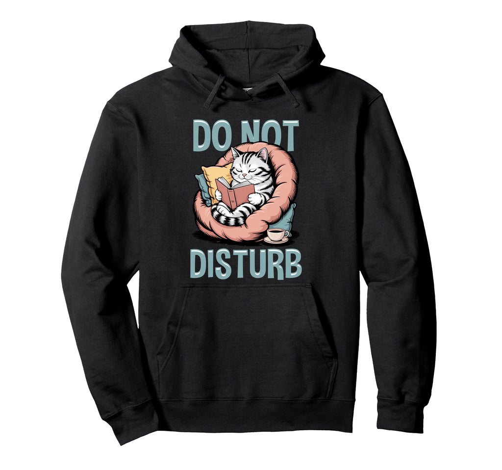 Do Not Disturb Cat Reading Book Coffee Hoodie - Graphic Print for Adults - T-Shirt, Sweatshirt, Hoodie
