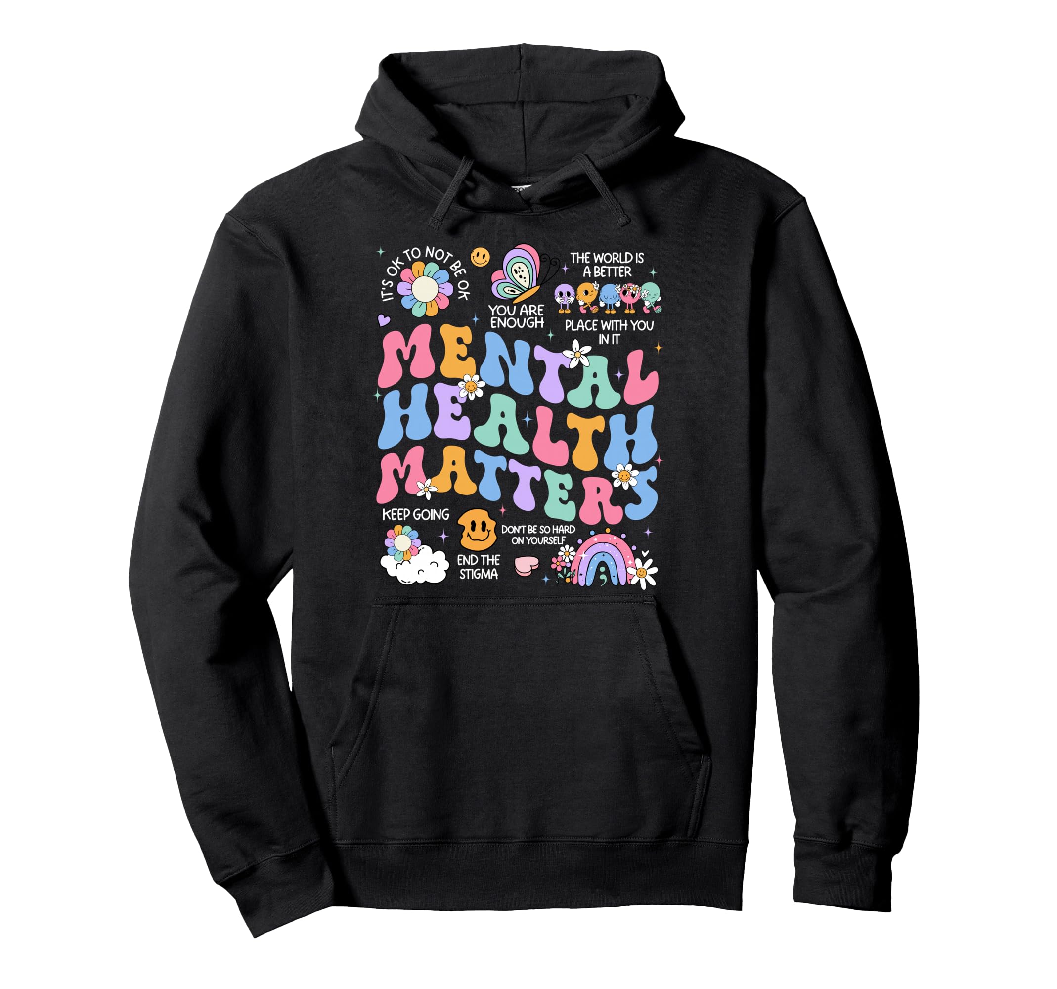Mental Health Matters Human Brain Hoodie - Graphic Print for Adults - T-Shirt, Sweatshirt, Hoodie