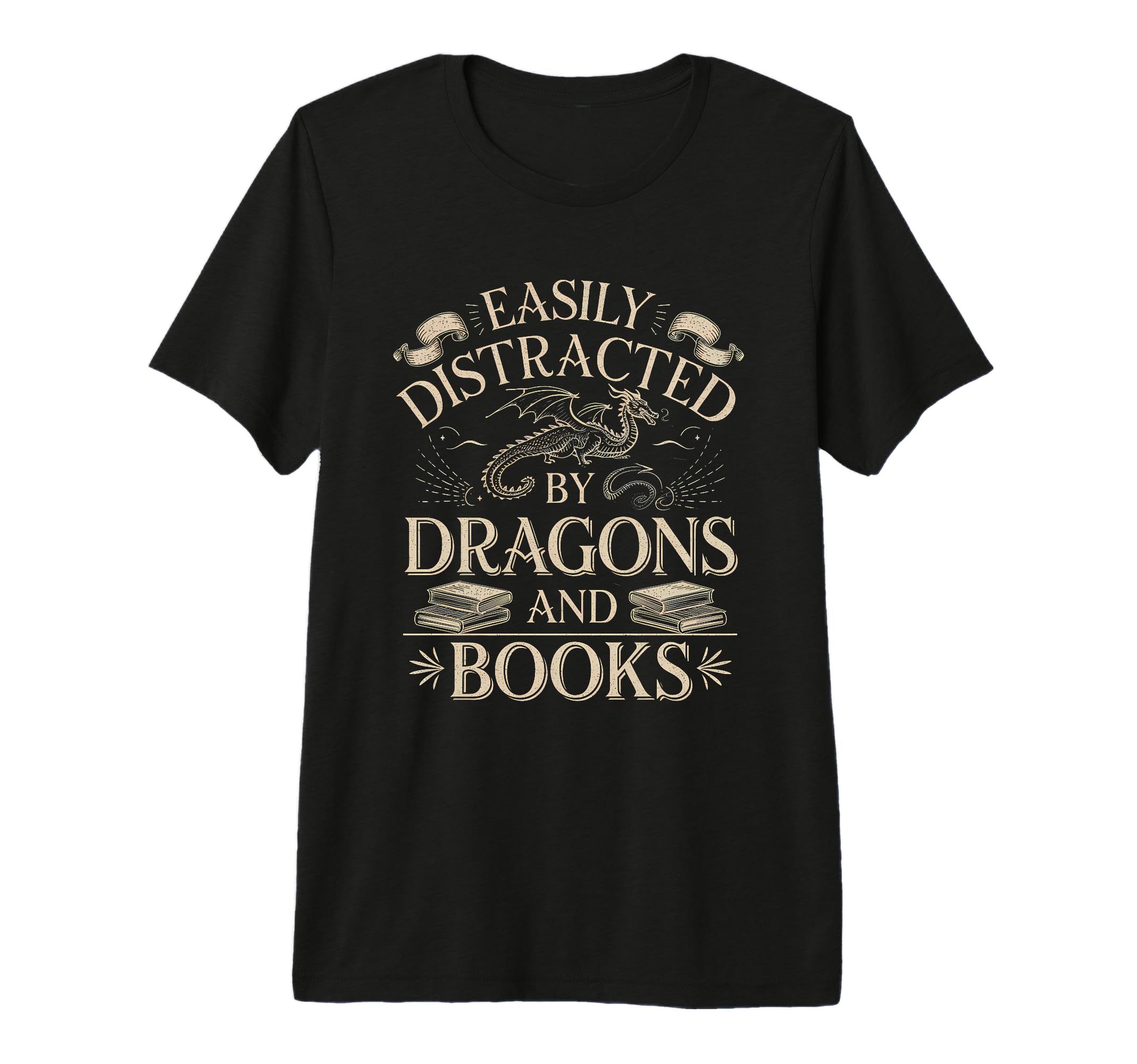 Easily Distracted Books Dragons Funny T-Shirt - Streetwear Style Men Women - T-Shirt, Sweatshirt, Hoodie