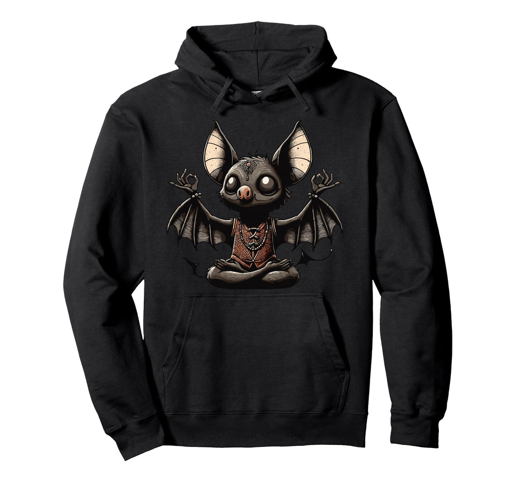 Meditation Bat Yoga Pose Relaxing Hoodie - Aesthetic Graphic for Adults - T-Shirt, Sweatshirt, Hoodie