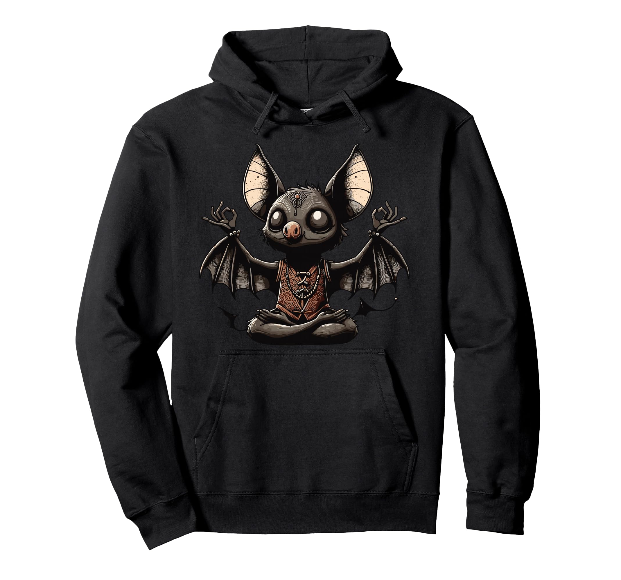 Meditation Bat Yoga Pose Relaxing Hoodie - Aesthetic Graphic for Adults - T-Shirt, Sweatshirt, Hoodie