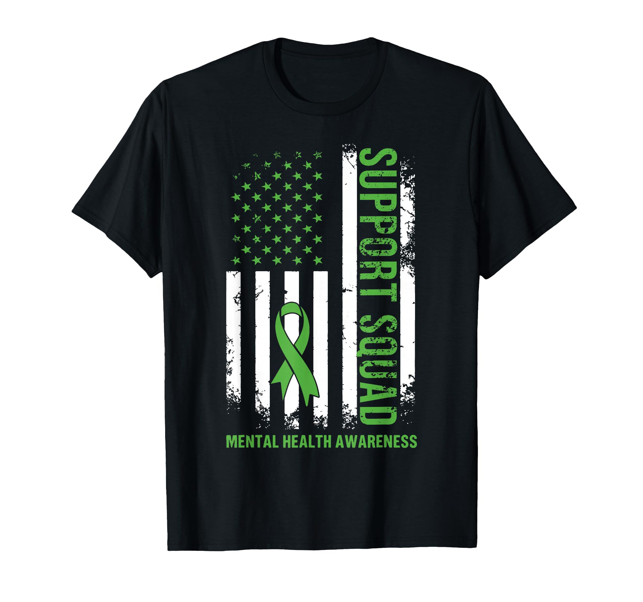Mental Health Squad Awareness Us Flag T-Shirt - Custom Art Print Unisex - T-Shirt, Sweatshirt, Hoodie