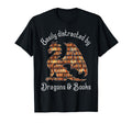 Easily Distracted Dragons And Books T-Shirt - Fun Novelty Design Unisex - T-Shirt, Sweatshirt, Hoodie