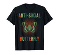 Anti Social Butterfly Shy Distressed T-Shirt - Novelty Apparel for Adults - T-Shirt, Sweatshirt, Hoodie