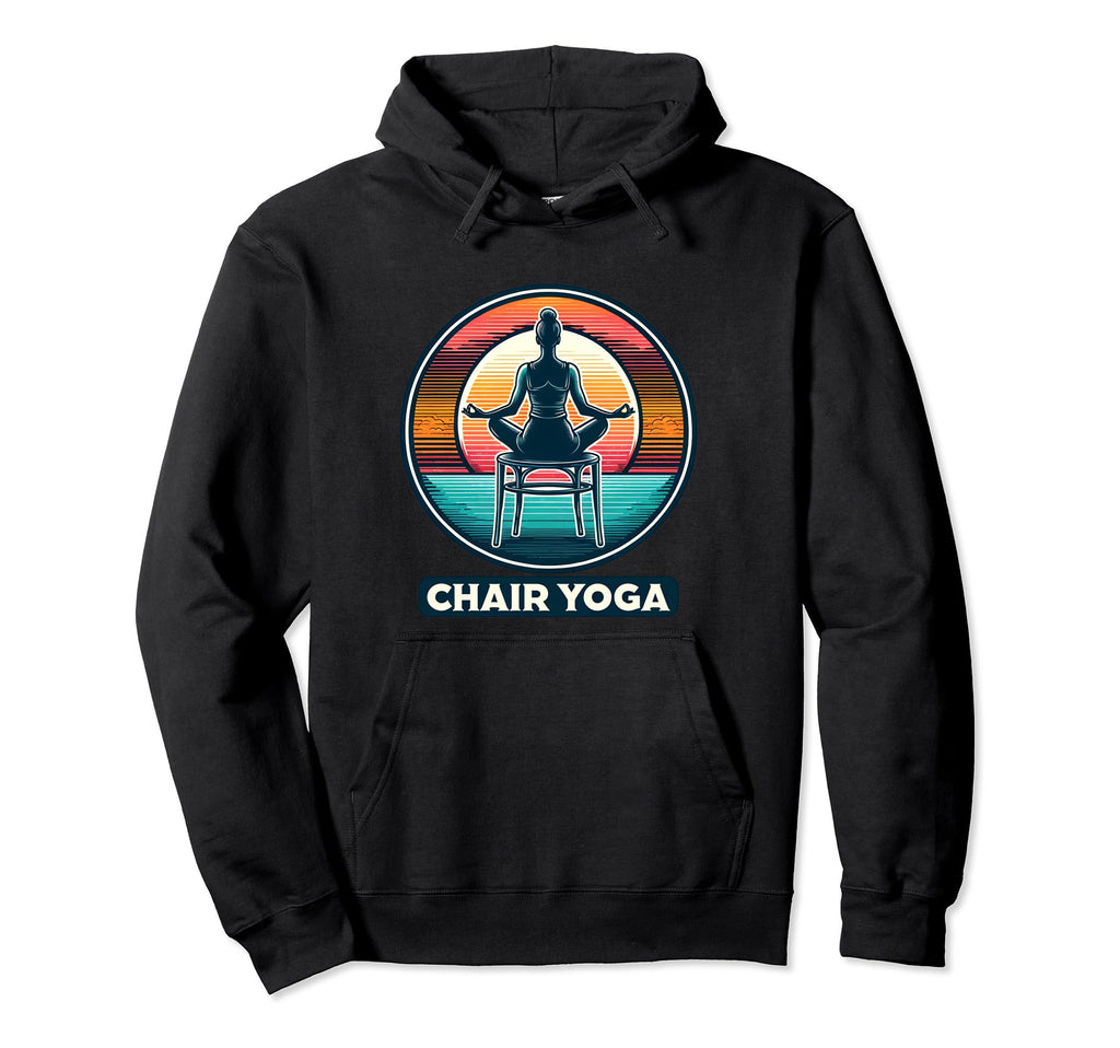Serene Sunrise Chair Yoga Enthusiast Hoodie - Fun Novelty Design for Adults - T-Shirt, Sweatshirt, Hoodie