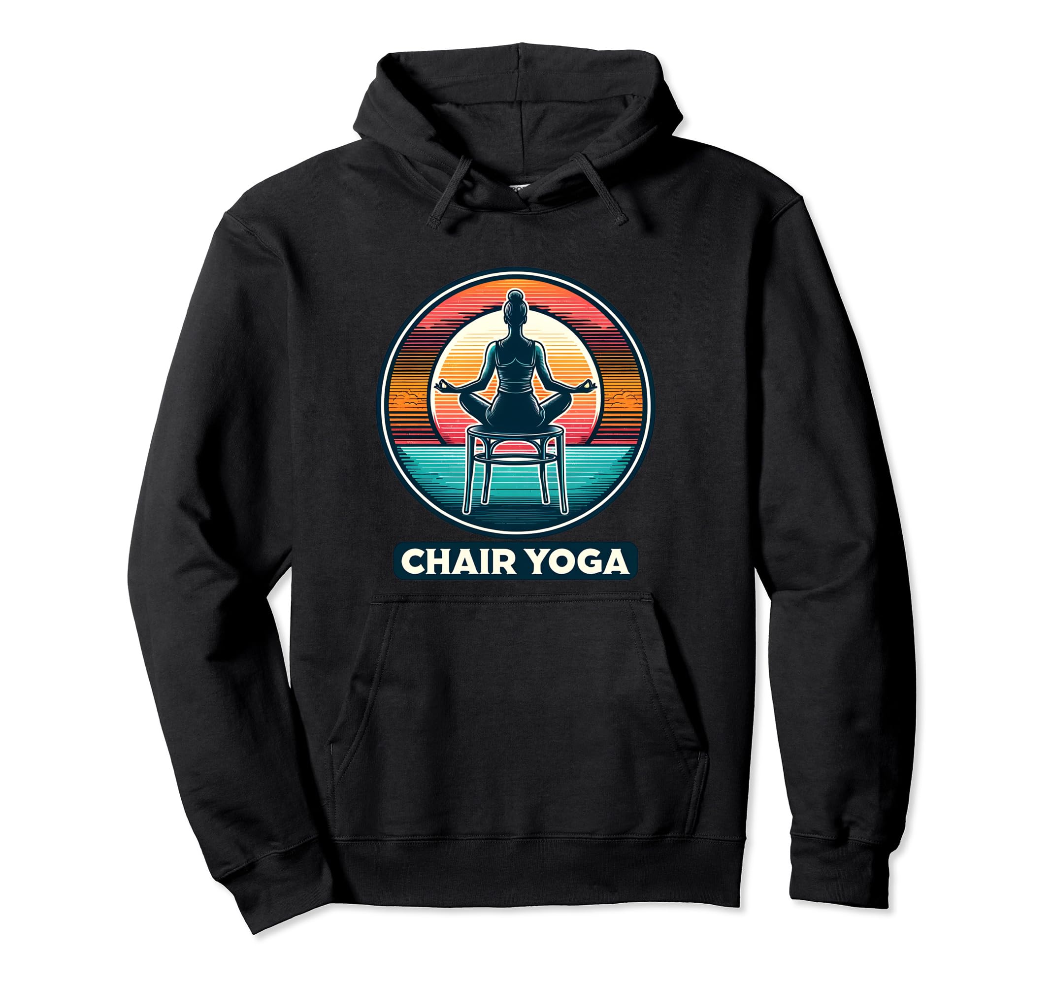 Serene Sunrise Chair Yoga Enthusiast Hoodie - Fun Novelty Design for Adults - T-Shirt, Sweatshirt, Hoodie