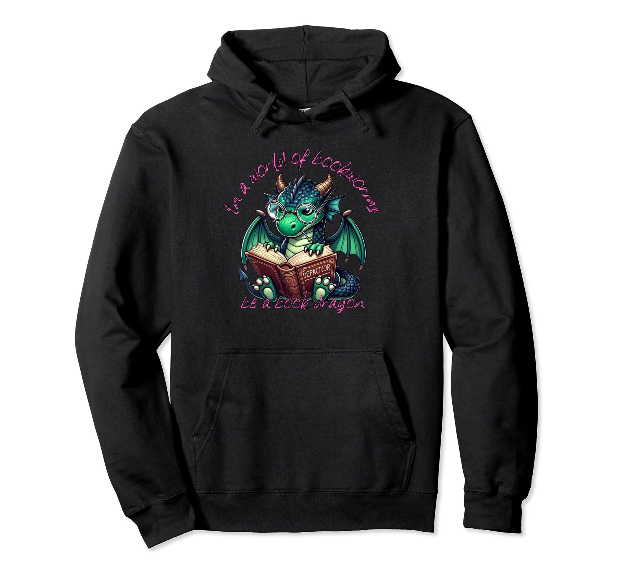 Dragon World Bookworms Be Book Dragon Hoodie - Novelty Apparel Unisex - T-Shirt, Sweatshirt, Hoodie