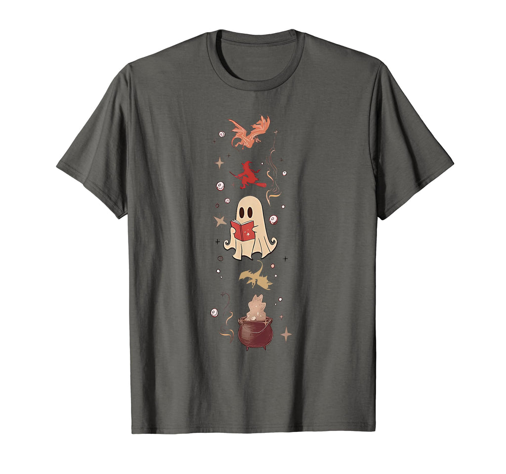 Halloween Ghost Book Lovers Dragon T-Shirt - Fun Novelty Design Unisex - T-Shirt, Sweatshirt, Hoodie