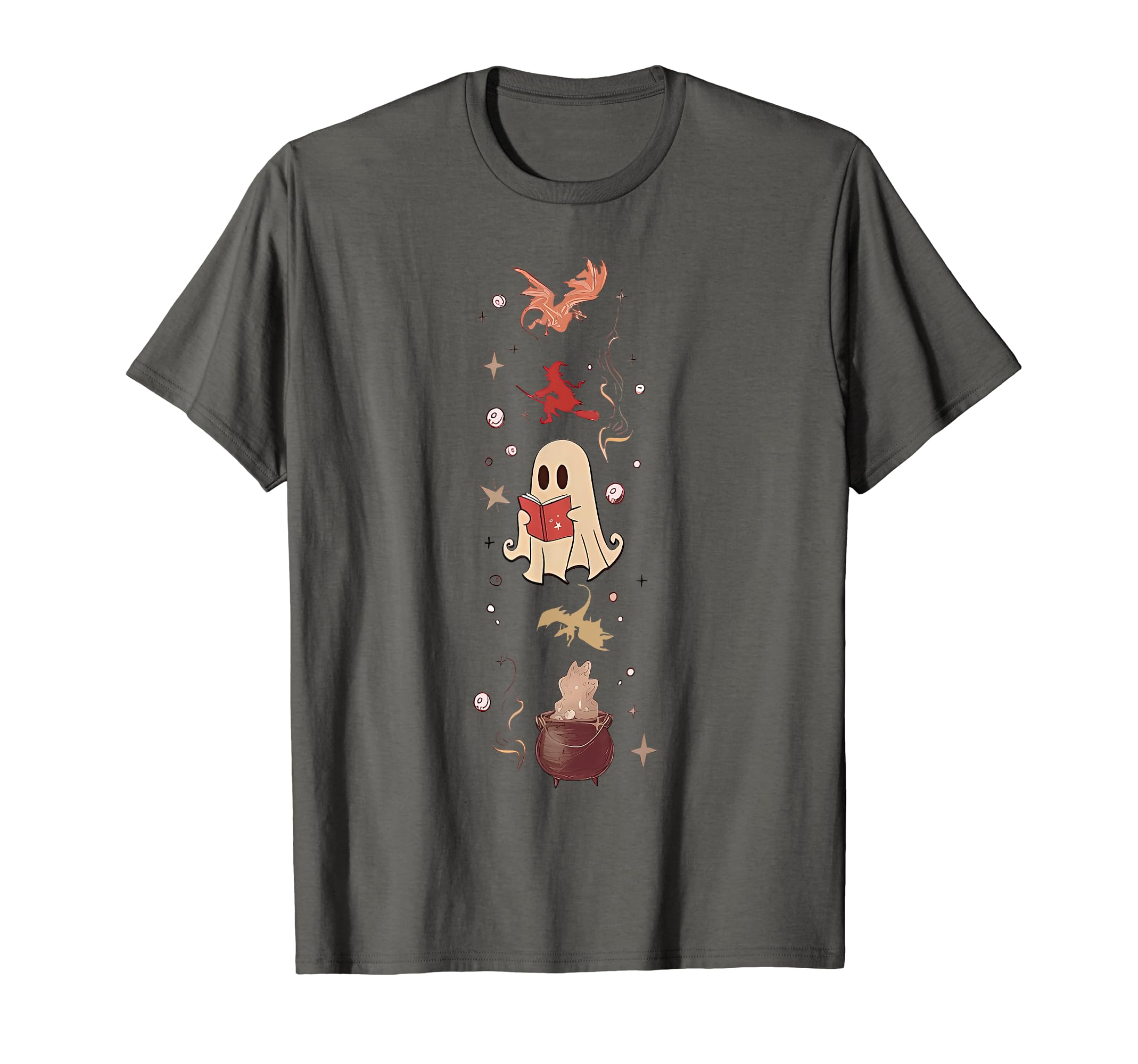Halloween Ghost Book Lovers Dragon T-Shirt - Fun Novelty Design Unisex - T-Shirt, Sweatshirt, Hoodie