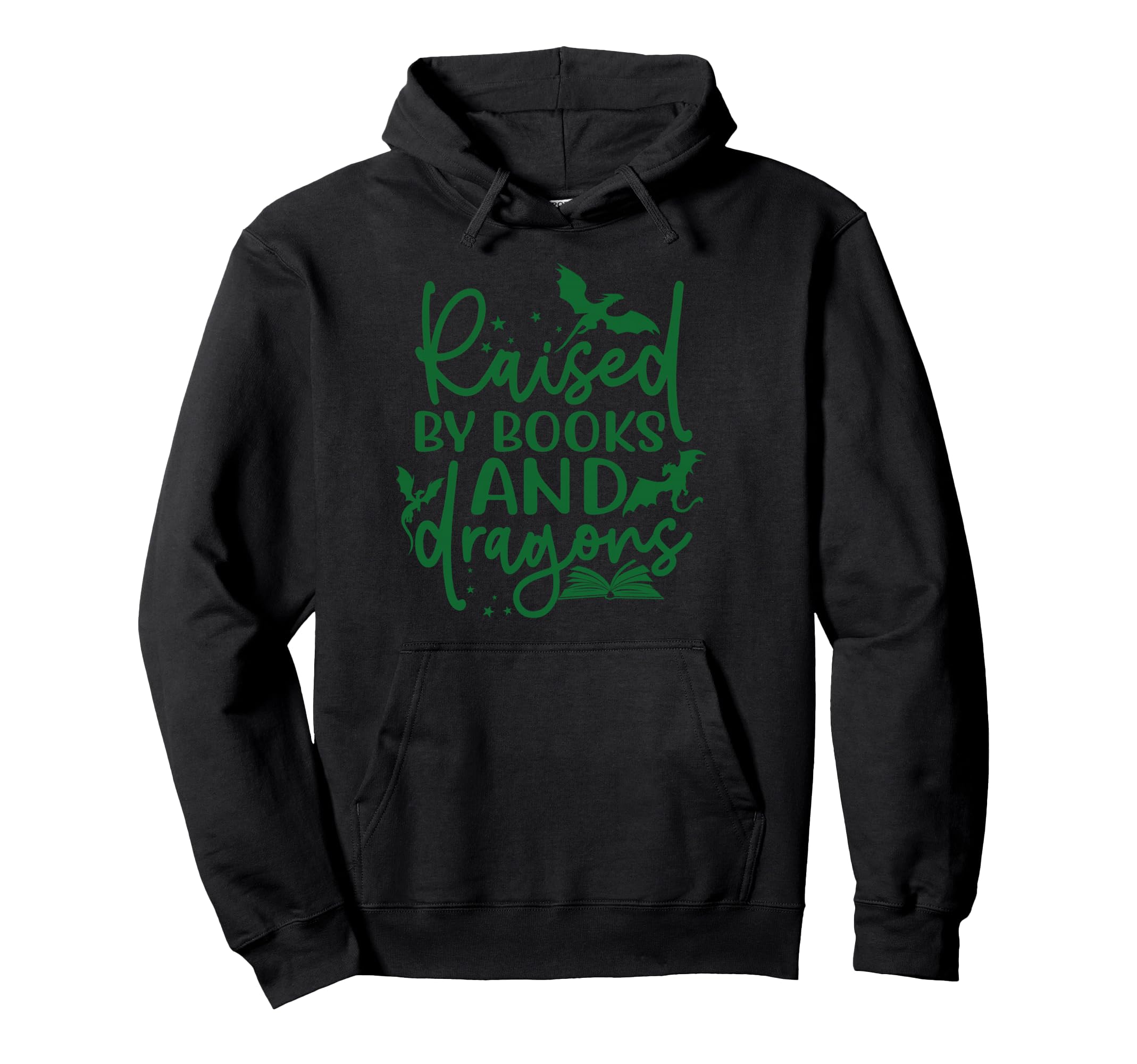 Raised Books And Dragons Fantasy Book Hoodie - Custom Art Print for Adults - T-Shirt, Sweatshirt, Hoodie