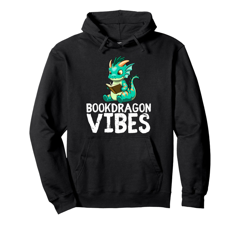 Dragon Reading Book Worm Nerd School Hoodie - Novelty Apparel for Adults - T-Shirt, Sweatshirt, Hoodie