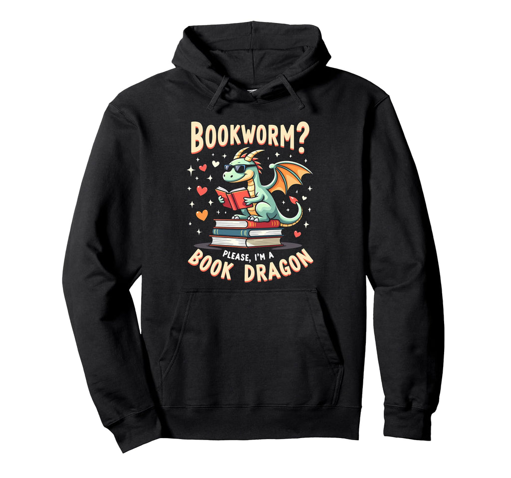 Bookworm Please Im Book Dragon Hoodie - Minimalist Print Unisex - T-Shirt, Sweatshirt, Hoodie