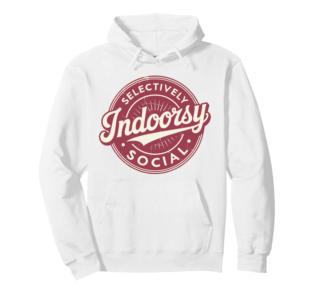 Badge Introvert Indoorsy Selectively Hoodie - Graphic Print for Adults - T-Shirt, Sweatshirt, Hoodie