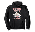 Bibliophile Cat Lover Beech Life Is Hoodie - Minimalist Print for Adults - T-Shirt, Sweatshirt, Hoodie