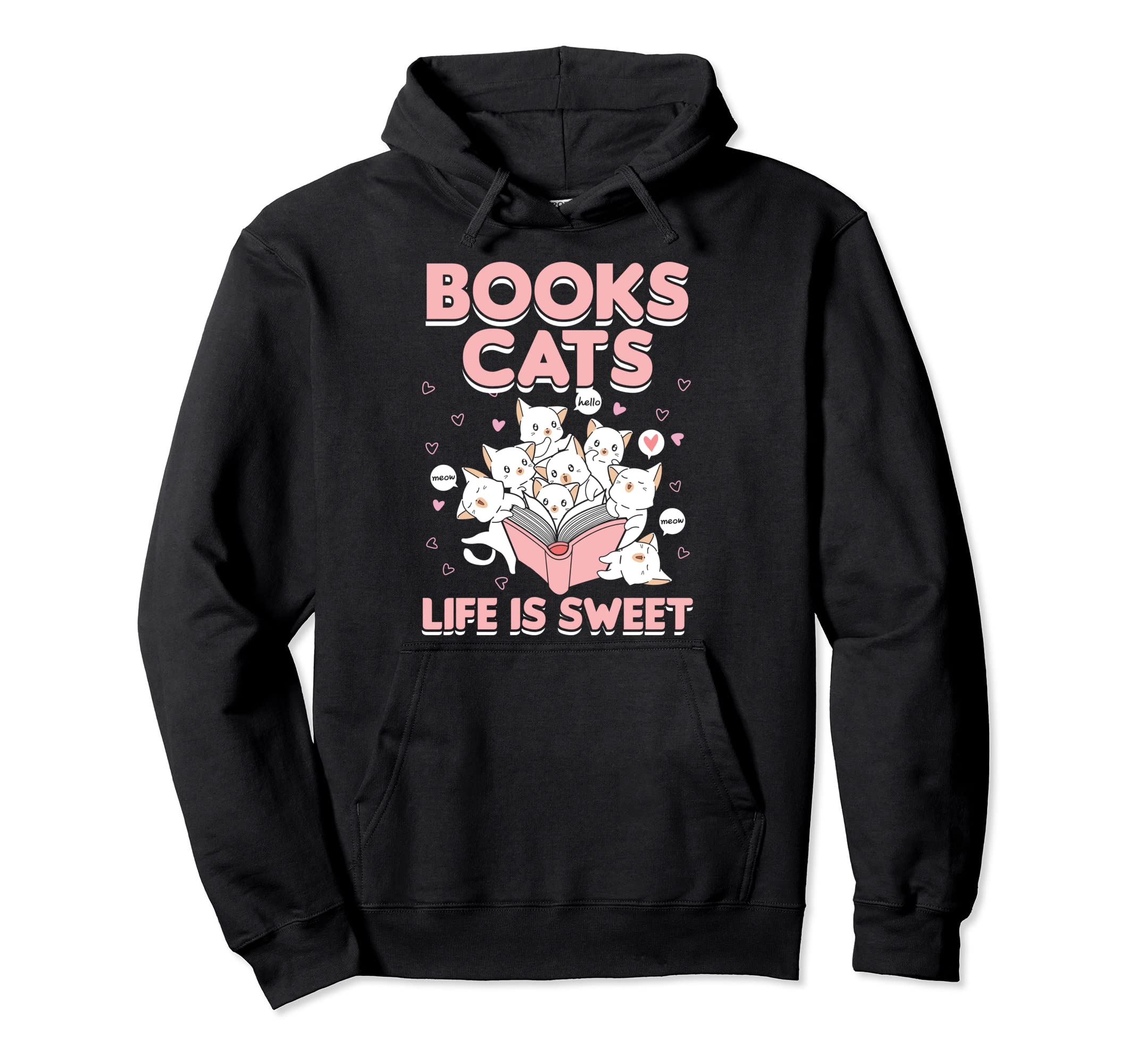 Bibliophile Cat Lover Beech Life Is Hoodie - Minimalist Print for Adults - T-Shirt, Sweatshirt, Hoodie