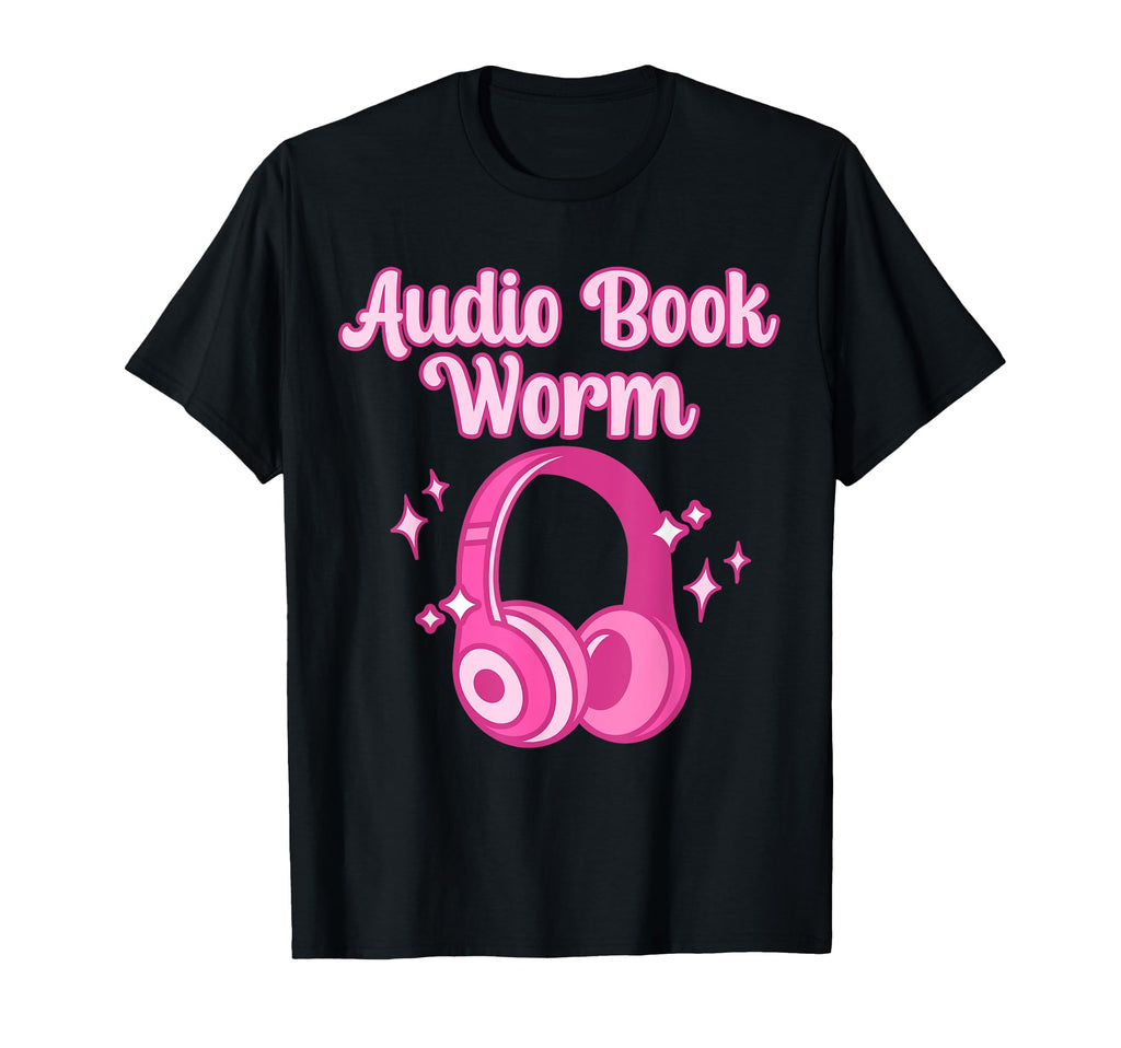 Audio Book Worm Book Lover Pastel T-Shirt - Unique Graphic for Adults - T-Shirt, Sweatshirt, Hoodie