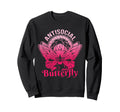 Antisocial Butterfly Moth Gothic Dark Sweatshirt - Novelty Apparel Unisex - T-Shirt, Sweatshirt, Hoodie