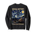 Van Gogh Anti Social Social Battery Low Sweatshirt - Graphic Print Unisex - T-Shirt, Sweatshirt, Hoodie
