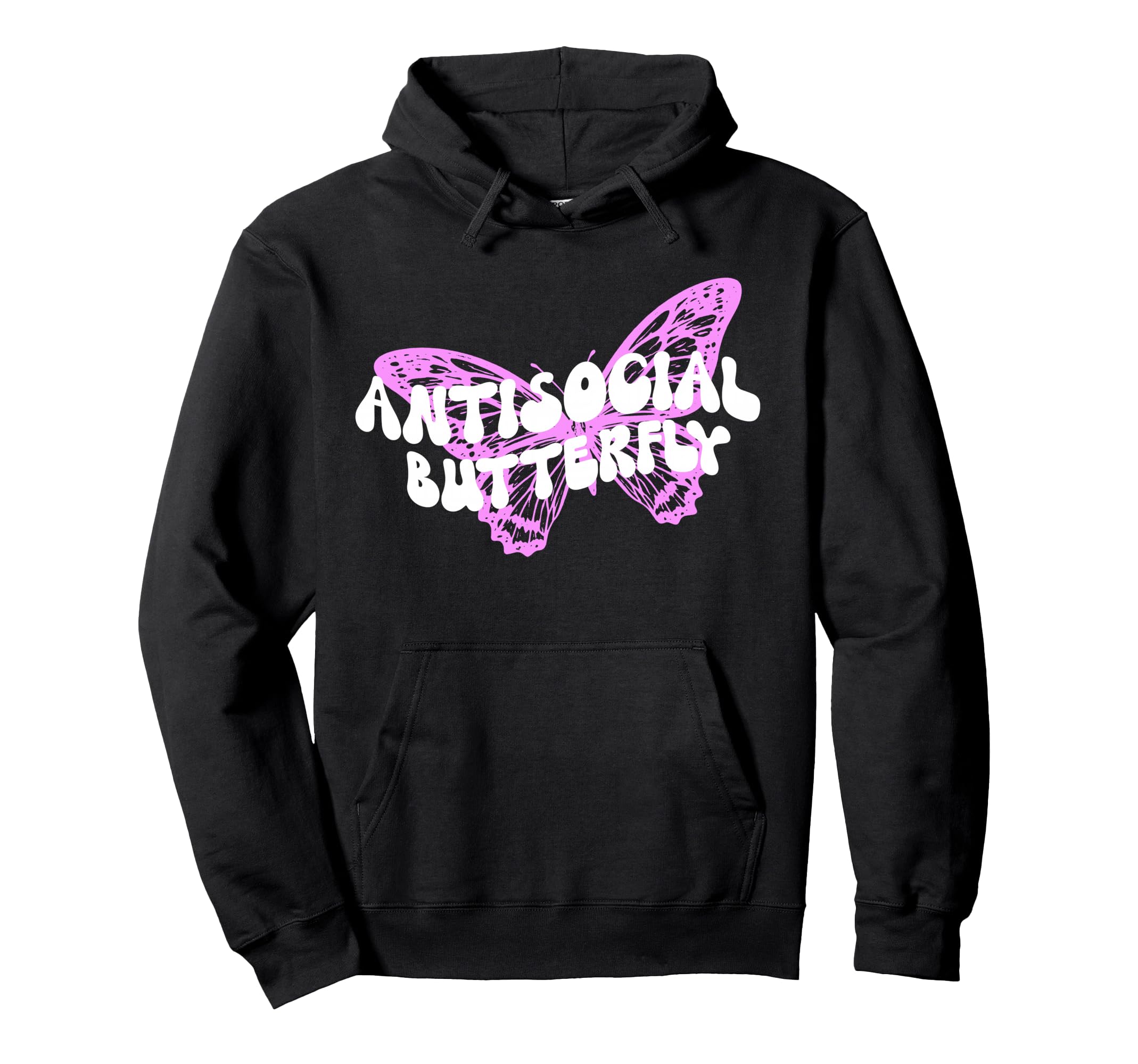Antisocial Butterfly Funny Butterfly Hoodie - Fun Novelty Design Men Women - T-Shirt, Sweatshirt, Hoodie