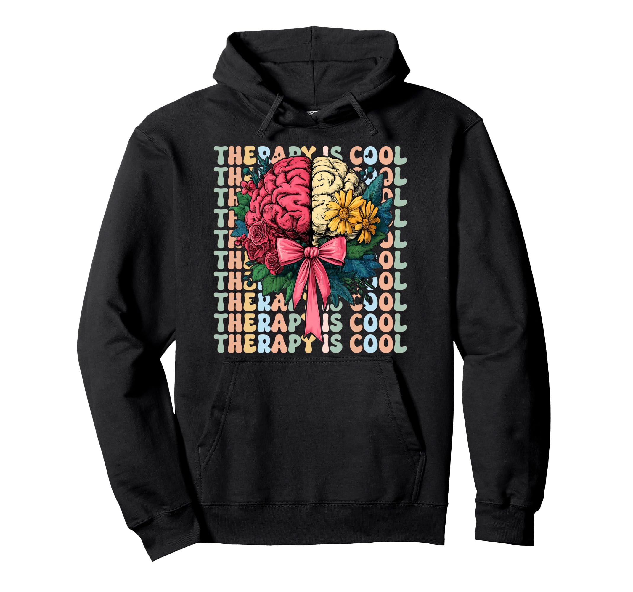 Therapy Is Mental Health Therapist Hoodie - Minimalist Print for Adults - T-Shirt, Sweatshirt, Hoodie