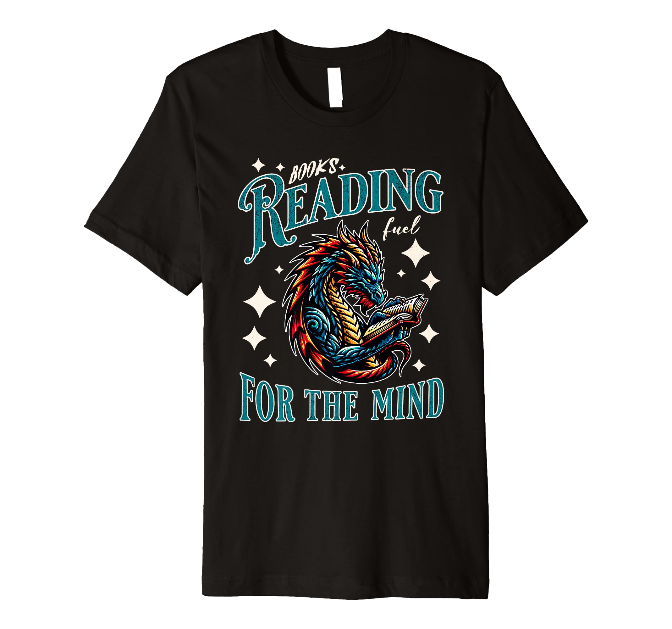 Dragon Reading Bookworm Book T-Shirt - Casual Everyday Wear Men Women - T-Shirt, Sweatshirt, Hoodie