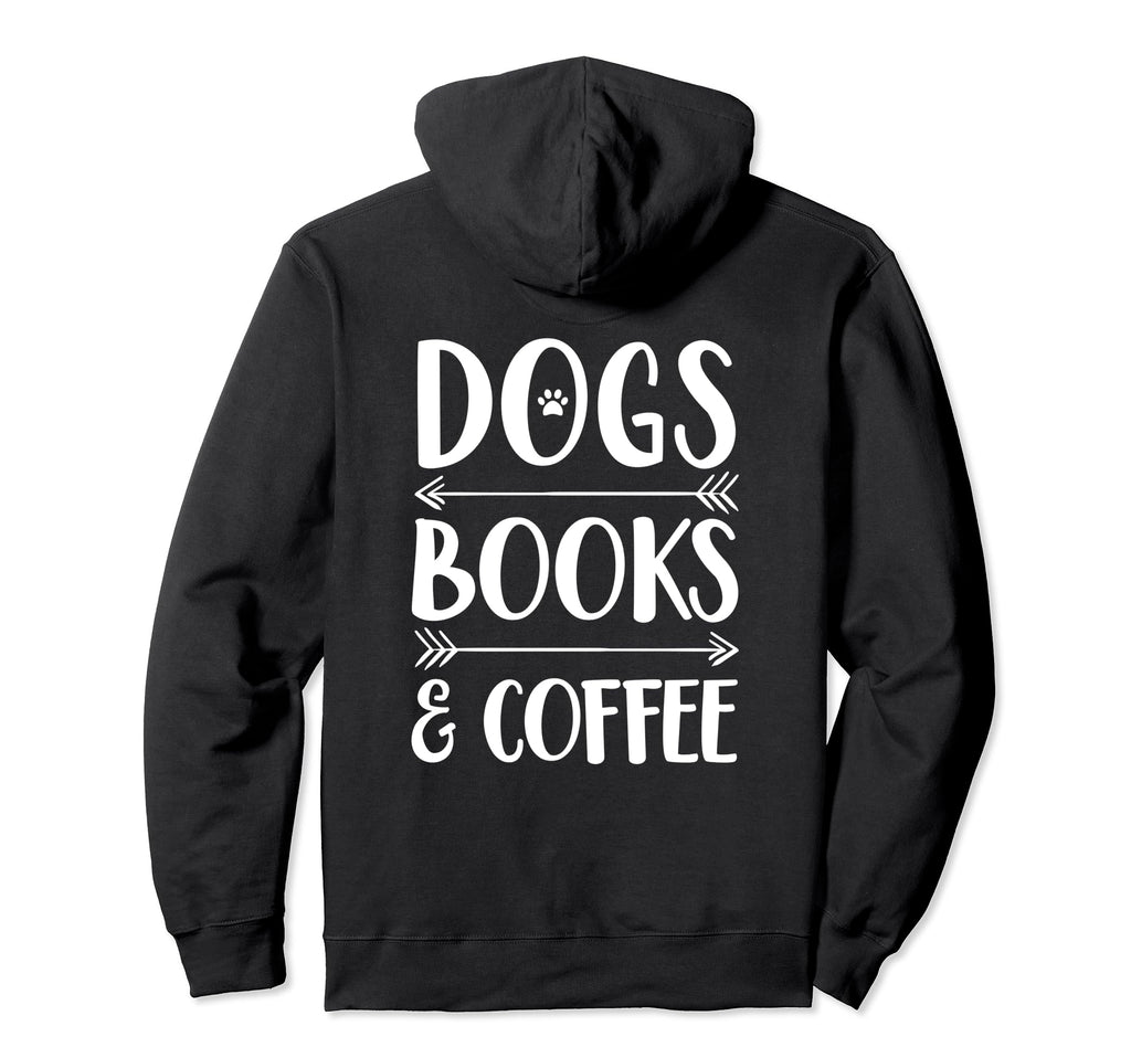 Funny Dogs Books And Coffee Arrows Hoodie - Aesthetic Graphic for Adults - T-Shirt, Sweatshirt, Hoodie