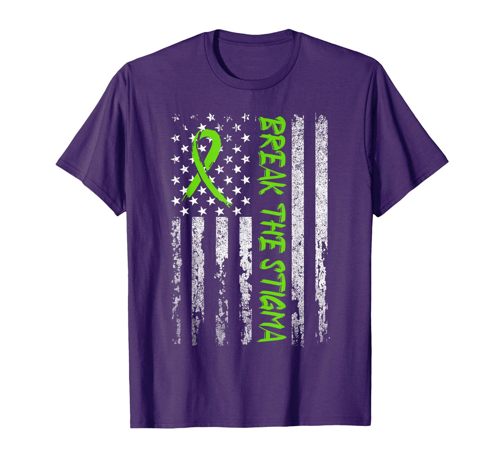 Break Stigma Green Mental Health Awareness T-Shirt - Graphic Print Unisex - T-Shirt, Sweatshirt, Hoodie